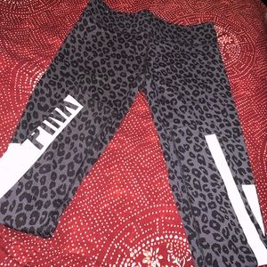 Gray Cheetah Print PINK Leggings